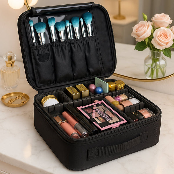 Black Premium LED Light Makeup Organizer Box (1 Pc) - Image 5