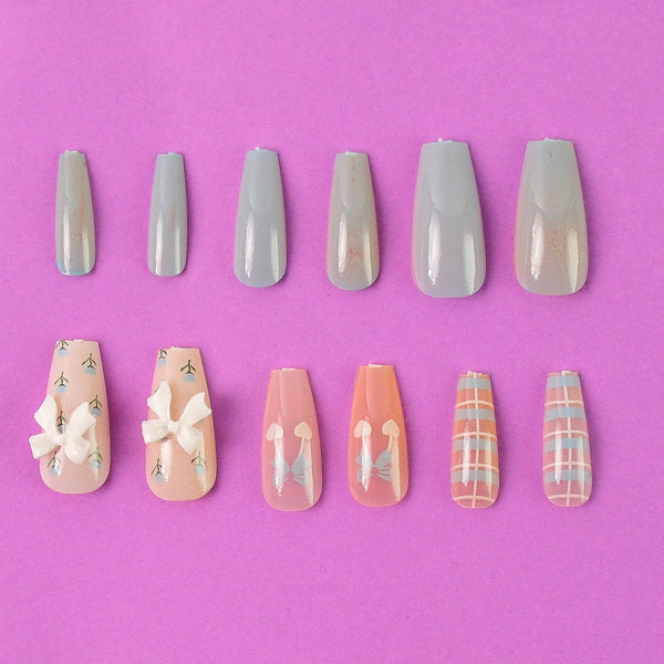 Reusable Press-On Artificial Nails with Adhesive Stickers (1 Pkt) - Image 4