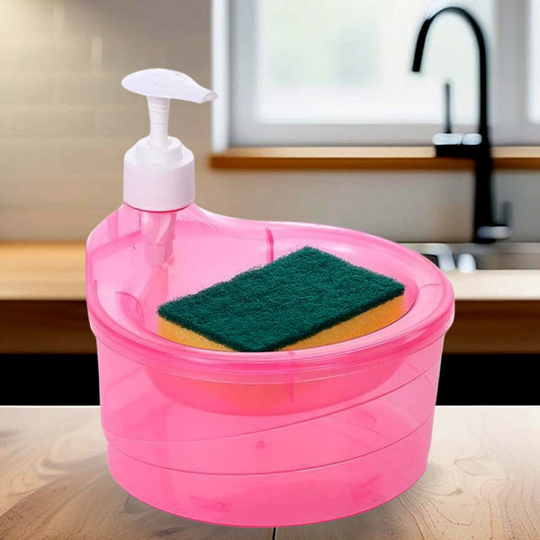 2-in-1 Double Layer Liquid Soap Dispenser with Pump & Sponge – Practical Kitchen & Hotel Sink Soap Pump Bottle (Rectangle) - Image 8