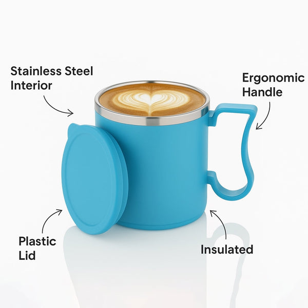 300ml Stainless Steel Mug: Insulated, Leakproof Lid, Hot/Cold Drinks (Mix Color) - Image 4