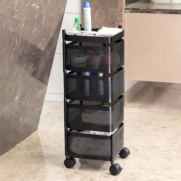 Metal Square High Quality Kitchen Trolley with Wheels (4 Layer / 1 Pc) - Image 6