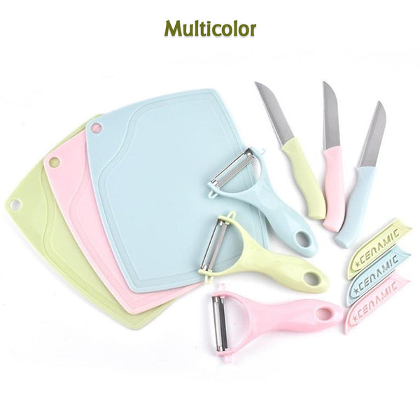 Plastic Kitchen Peeler - Green & Classic Stainless Steel 3-Piece Knife Set Combo - Image 2