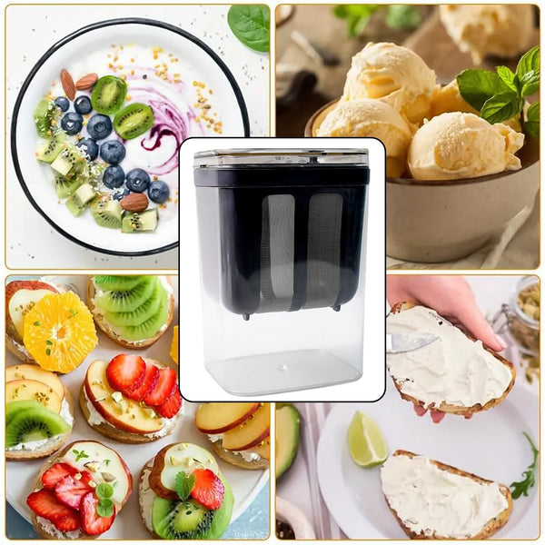 2 in 1 Yogurt Strainer with Storage Box – 1100ml (Plastic + Steel) - Image 3