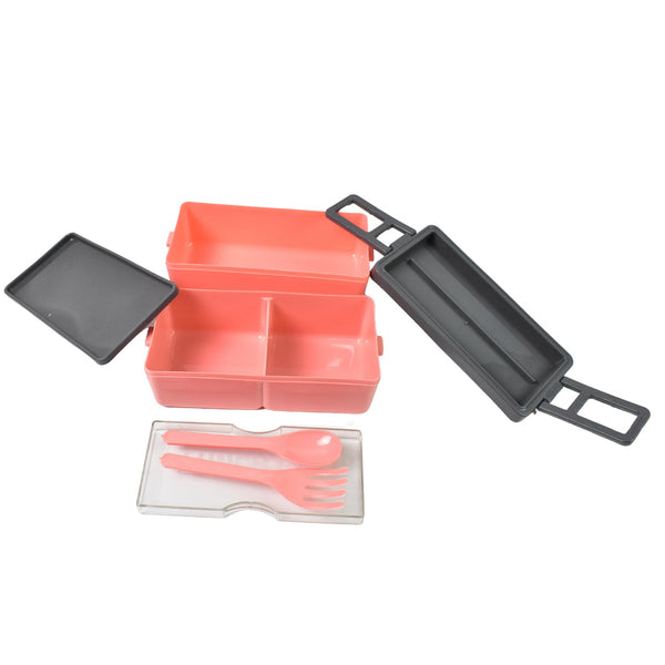 Plastic 3 Layer Leak Proof 3 Compartment Lunch Box for Office (1 Pc) - Image 5