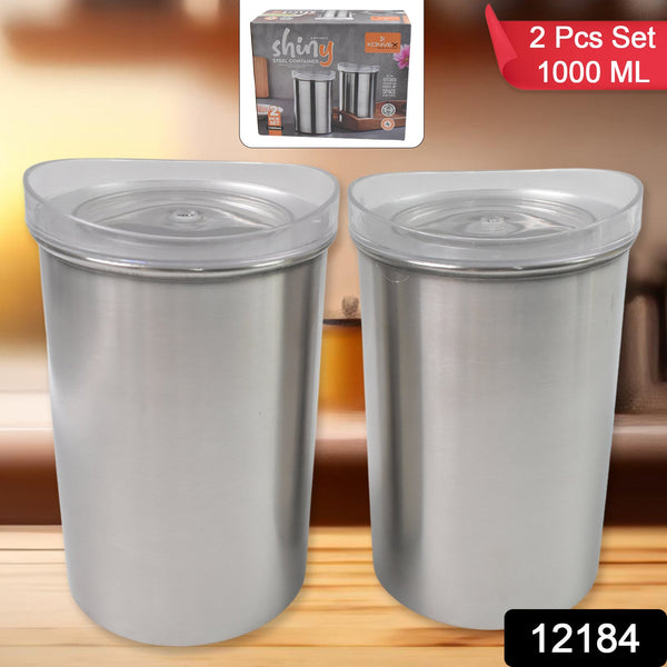 Multipurpose Stainless Steel Airtight Containers with See Through Lid (2 Pc Set / 1000 ML) - Image 7