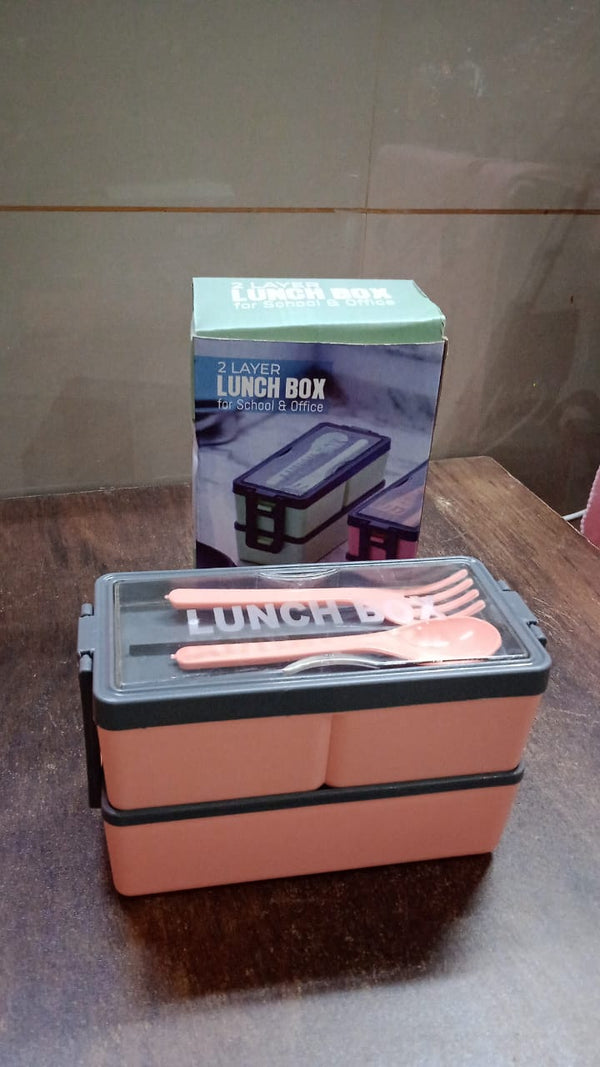 Plastic 3 Layer Leak Proof 3 Compartment Lunch Box for Office (1 Pc) - Image 3