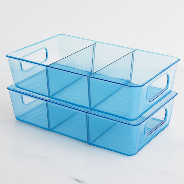 Plastic Refrigerator Organizer Bins, Set Of 2 Stackable Fridge Organizers with Handle, Clear Organizing Food Fruit Vegetables Pantry Storage Bins for Freezer kitchen Cabinet Organization and Storage (2 Pcs Set Mix Color) - Image 9