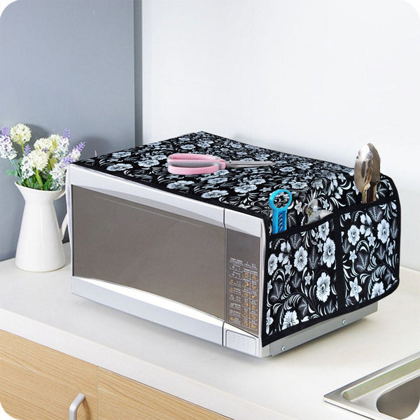 Microwave/Oven Top Cover with 4 Utility Pockets (Mix Design) - Image 8