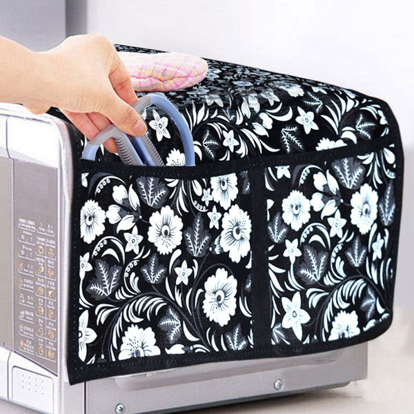 Microwave/Oven Top Cover with 4 Utility Pockets (Mix Design) - Image 5
