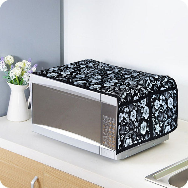 Microwave/Oven Top Cover with 4 Utility Pockets (Mix Design) - Image 6