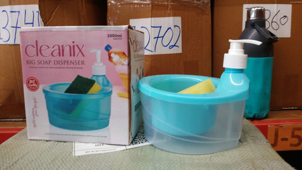 2-in-1 Double Layer Liquid Soap Dispenser with Pump & Sponge – Practical Kitchen & Hotel Sink Soap Pump Bottle (Rectangle) - Image 2