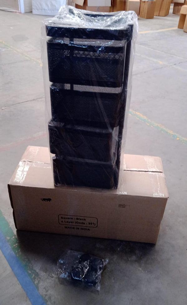 Metal Square High Quality Kitchen Trolley with Wheels (4 Layer / 1 Pc) - Image 2