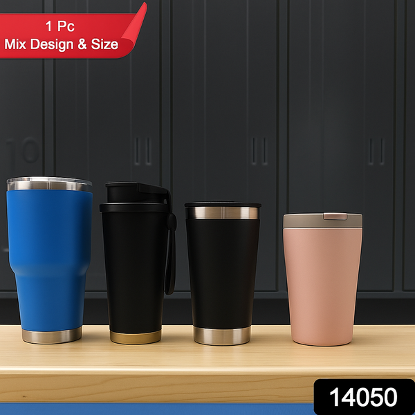 Premium Assorted Metal and Plastic Travel Mug Tumbler Cup (1 Pc / Mixed Design) - Image 7