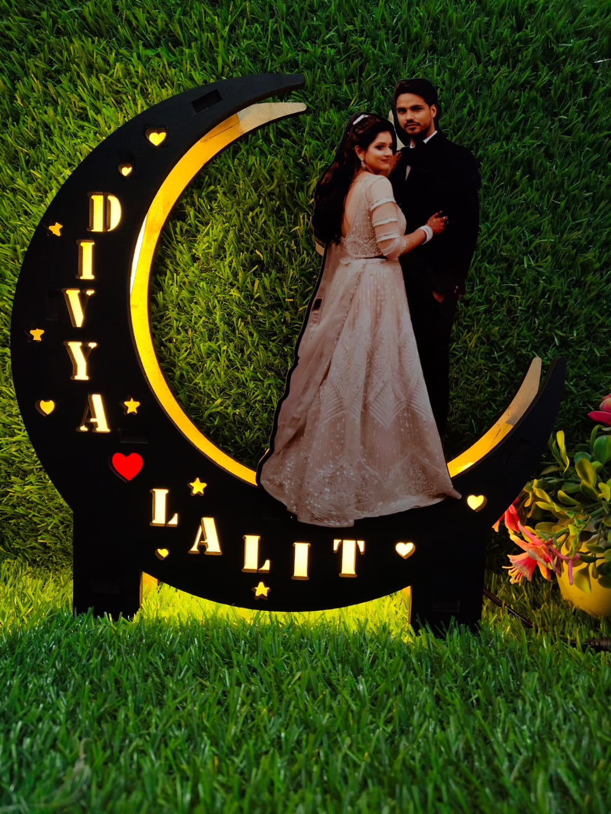 Customized Couple Moon Lamp Frame - Image 3