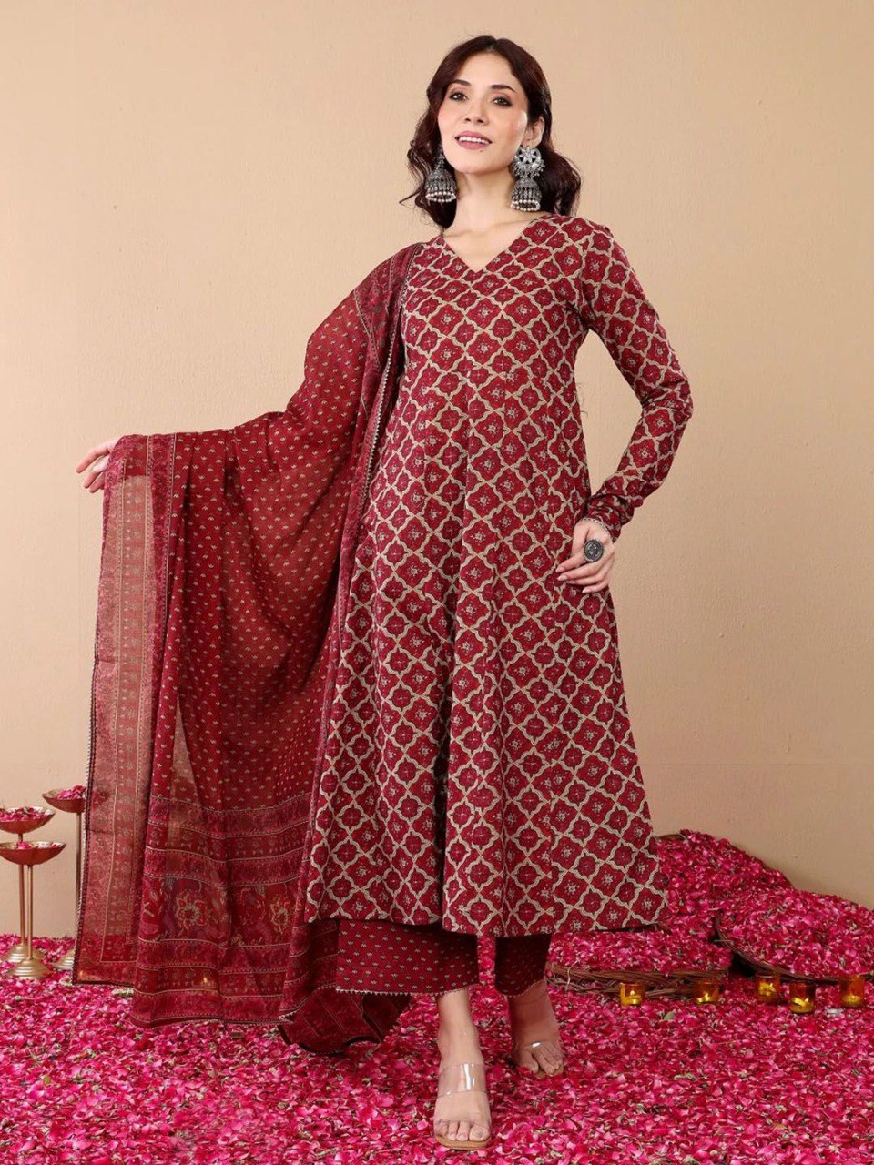 Fully Stiched Rayon Printed Kurti Pant Dupatta - Image 5