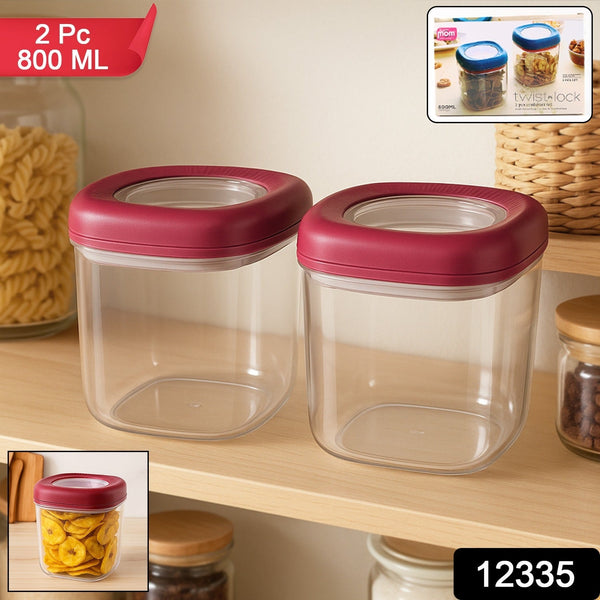 Supermom Transparent Twist Lock Kitchen Storage Container Set (Approx 800ML & 2Pc) - Image 8