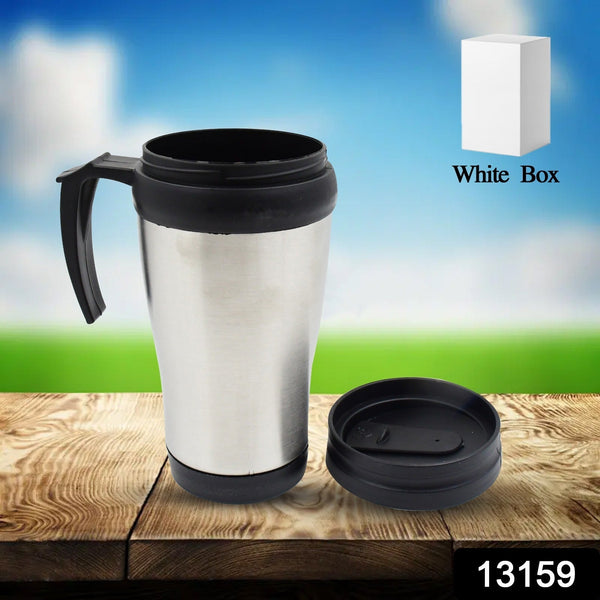 Stainless Steel Vacuum Glass Insulated Glass Coffee Cups (With Lid & Handle / 1 pc) - Image 9