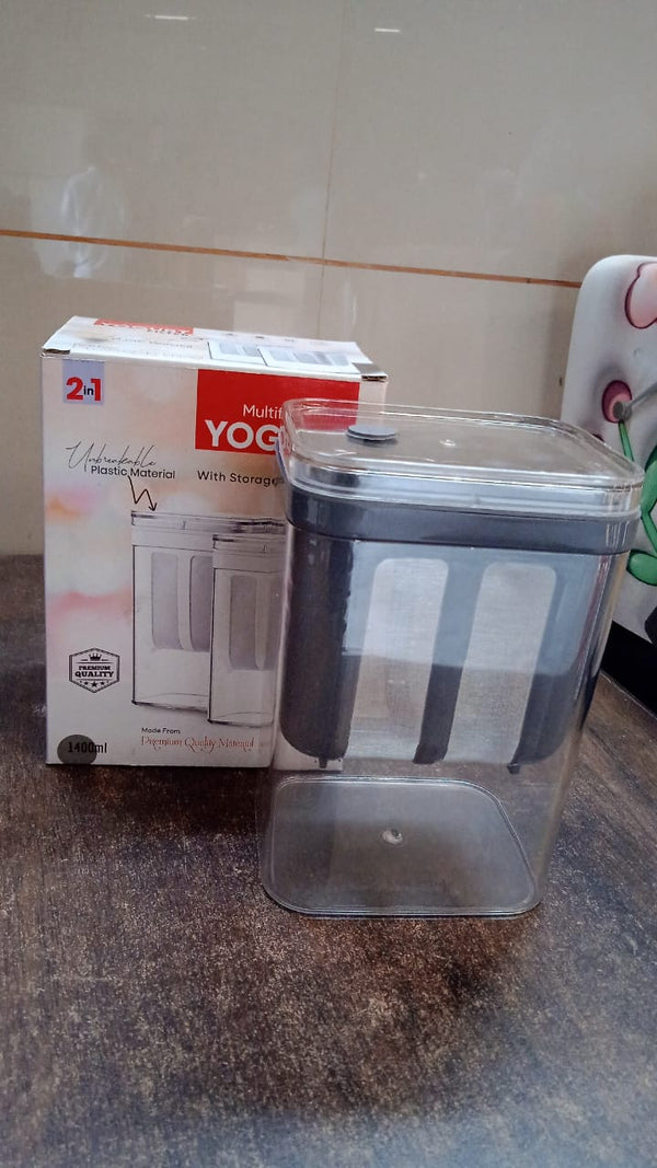 2 in 1 Yogurt Strainer with Storage Box – 1100ml (Plastic + Steel) - Image 2