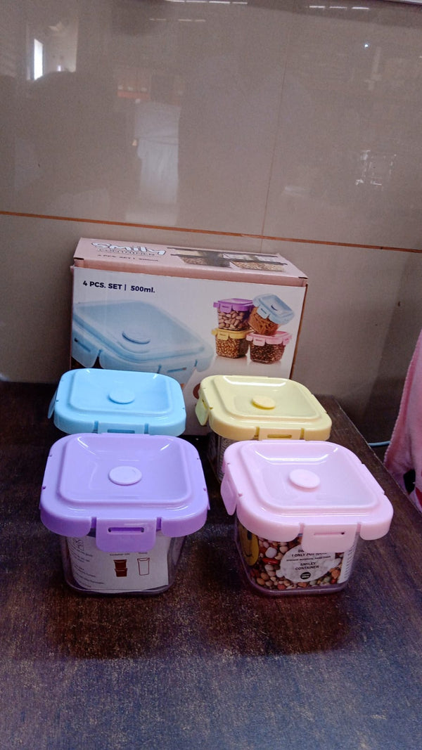 Plastic Food Storage Containers with Lid (4 Pcs Set / 500 ML) - Image 2