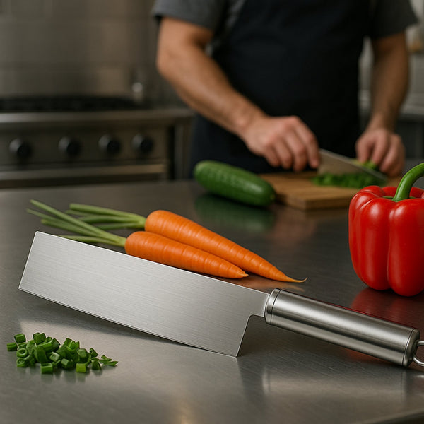 Professional-Grade Stainless Steel Vegetable Cleaver Knife 1 Pc - Image 5