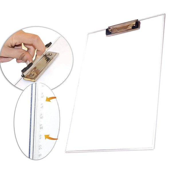 Transparent Premium Exam Pad Best for Students in All Exams Unbreakable Flexible Board with a Centimeter Measuring Side Pad For School & Exam Use - Image 7