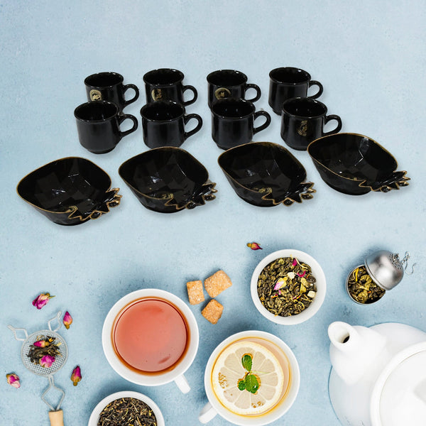 Pine Junction Ceramic Tea / cups / Mug Set With Pineapple Shape Serving Bowl (12 Pcs set) - Image 3