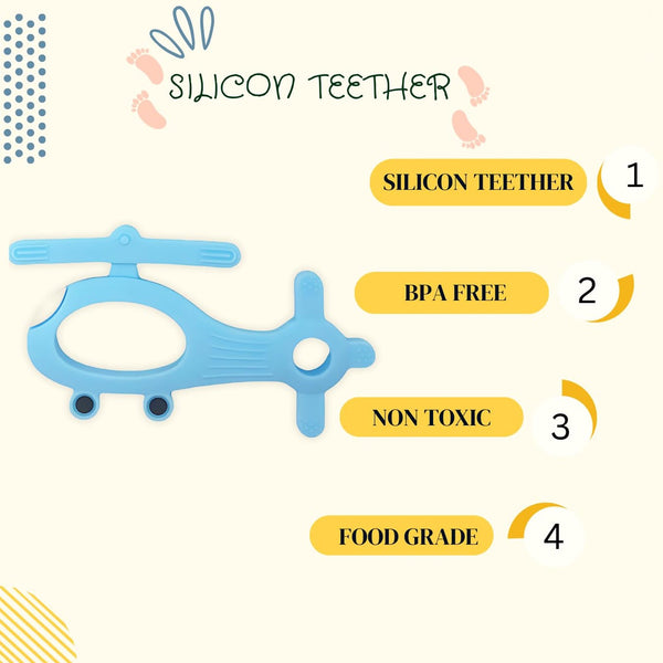 Silicone Helicopter Shape Teether for Baby (1 Pc / Mix Color) - Image 7