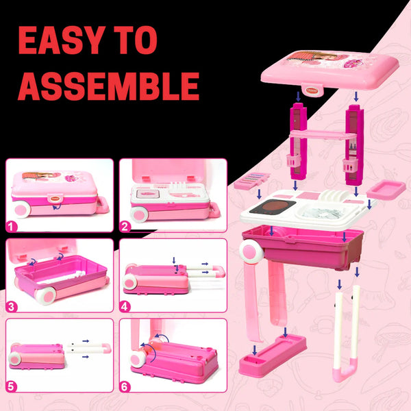 3-in-1 Kitchen Set for Kids with Suitcase – Role Play Cooking Toy for Girls & Boys (3+) - Image 4