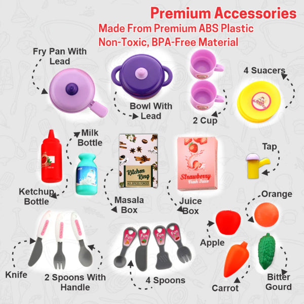 3-in-1 Kitchen Set for Kids with Suitcase – Role Play Cooking Toy for Girls & Boys (3+) - Image 7