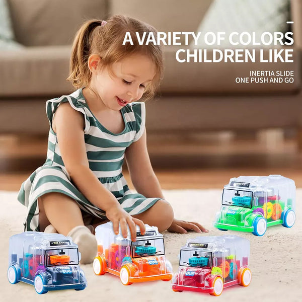 Transparent Musical Mini School Bus Toy for Kids - Image 6