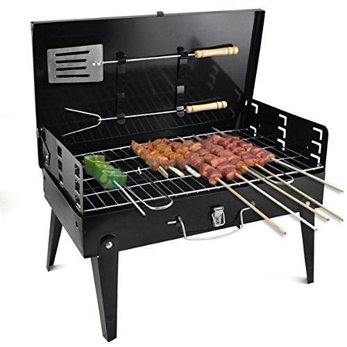 Stainless Steel Briefcase Style Barbecue Grill Toaster (Medium, Black) - Image 9