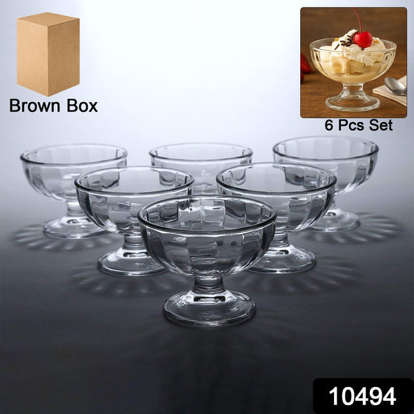 Premium Glass Ice Cream Dessert Bowl 6 Pc Set - Image 9