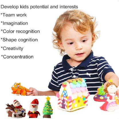 Non-Toxic Creative 50 Dough Clay 5 Different Colors (Pack of 5 Pcs) - Image 4