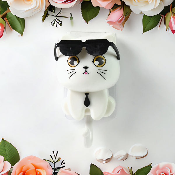 Cat Hook For Wall Cute Cat Key Hook With Sunglasses (2 Pc) - Image 5